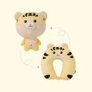 Tiger & Hamster 2-in-1 Travel Neck Support Pillow & Plushie