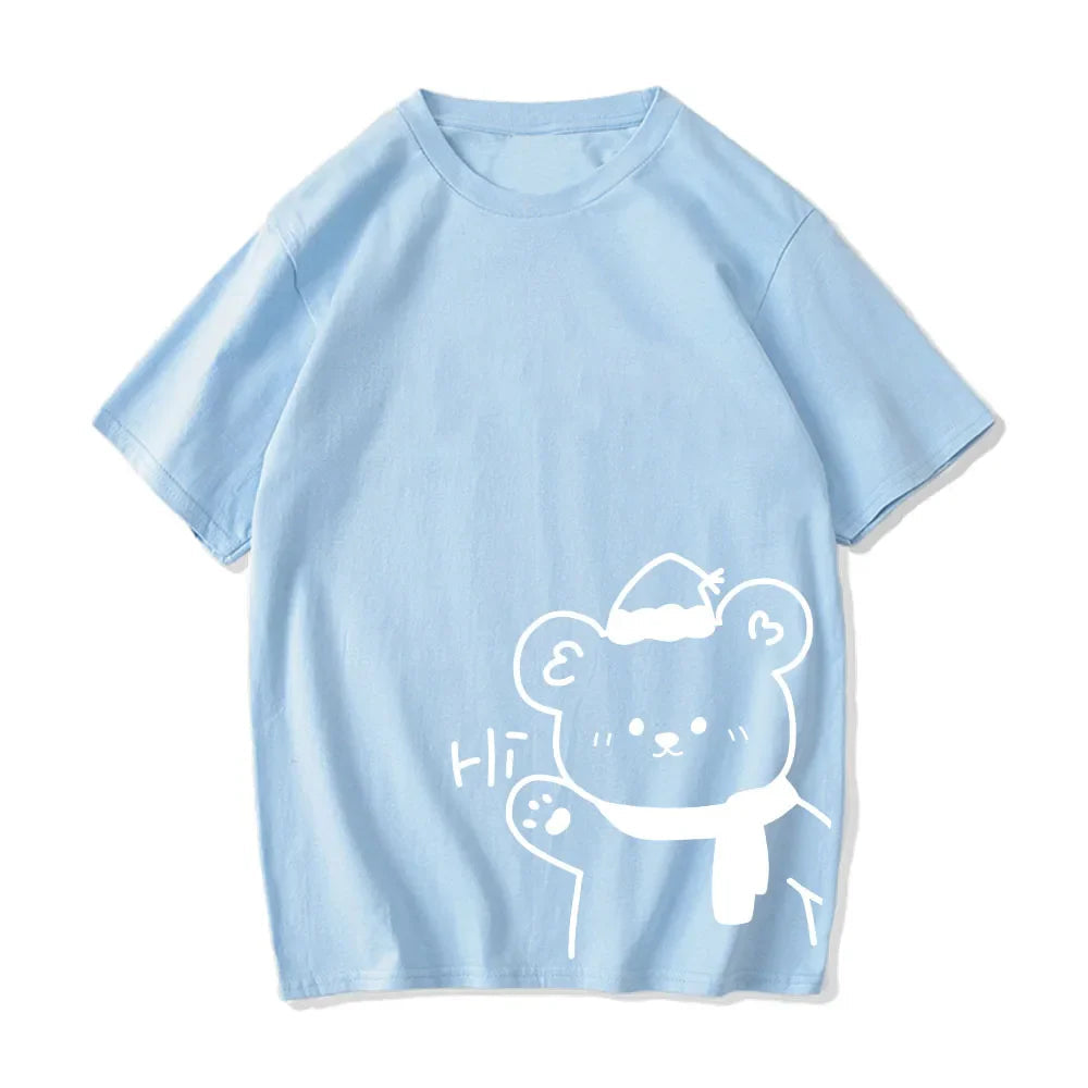 White Bear Outline 'Hi' Unisex Tee - Image 7