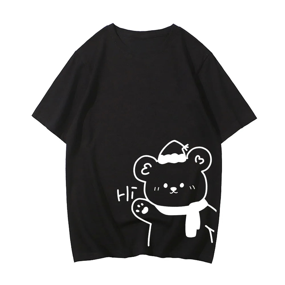 White Bear Outline 'Hi' Unisex Tee
