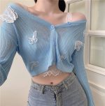 Butterfly Sky Knitted Blue Cardigan