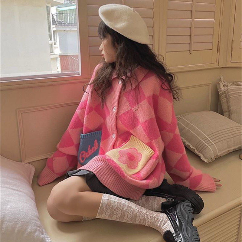 Cozy Checkered Plaid Cardigan - Image 2