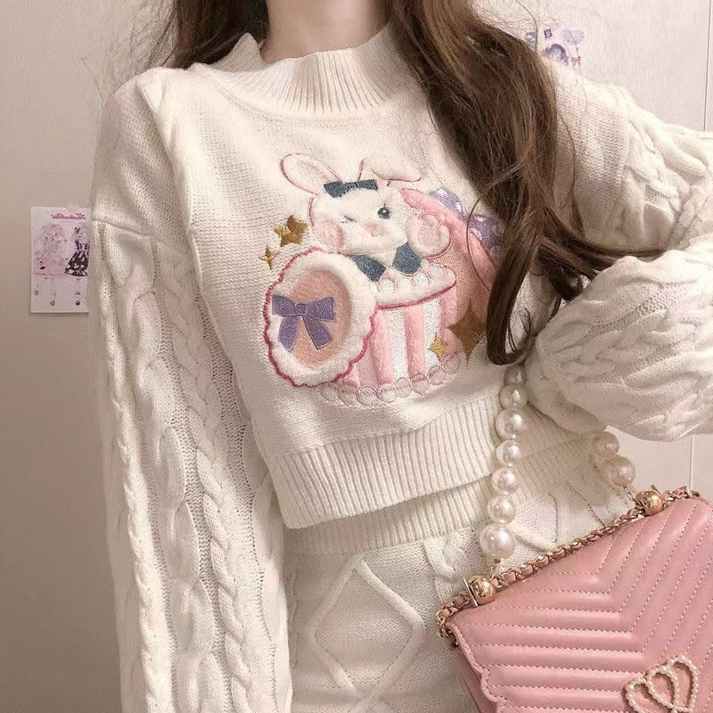 Cozy Knit Bunny Matching Set - Image 2