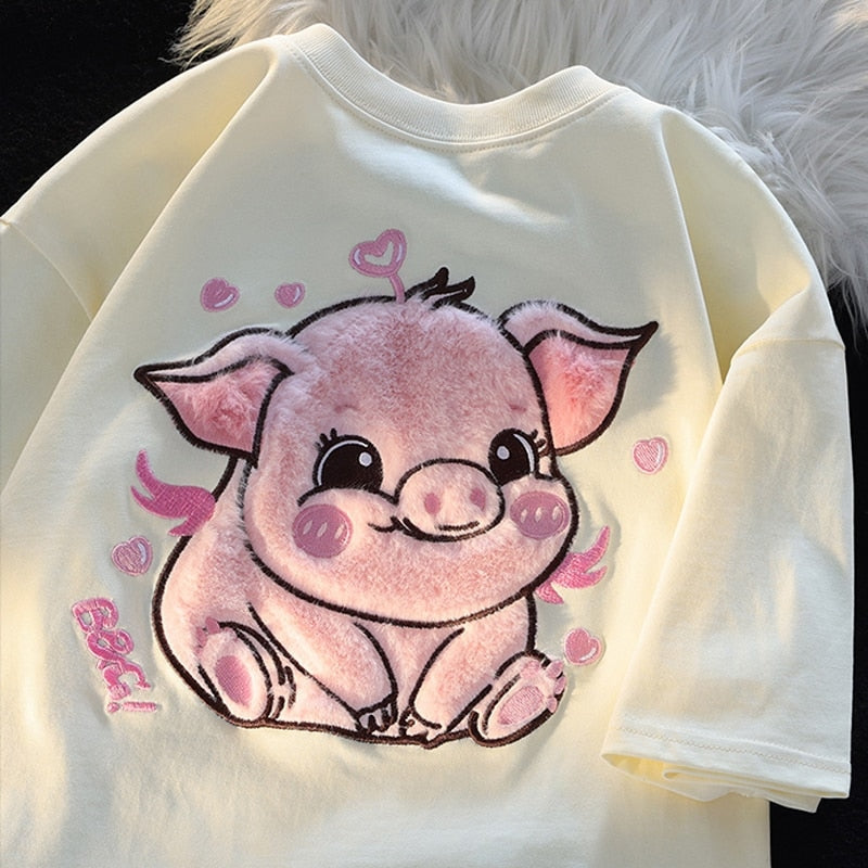 Happy Pig Fluffy Tee - Image 2