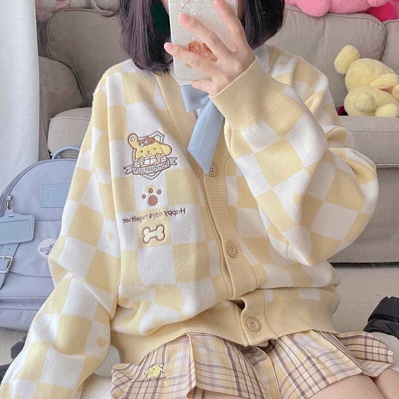 Kawaii Checkered Cardigan - Image 2