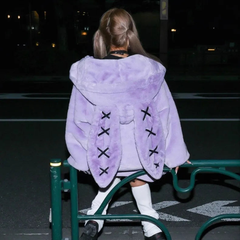 Pastel Goth Fuzzy Bunny Jacket - Image 3
