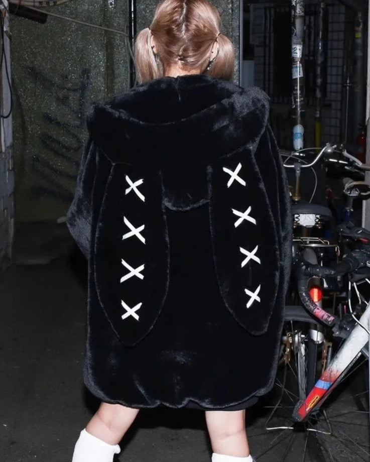 Pastel Goth Fuzzy Bunny Jacket - Image 2