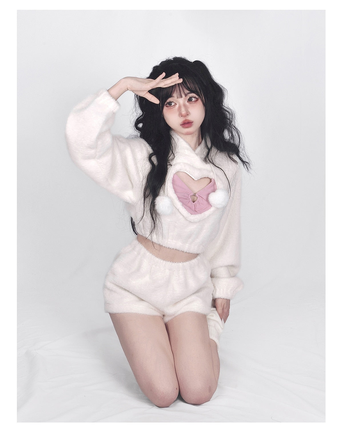White Fuzzy Valentine Set - Image 2