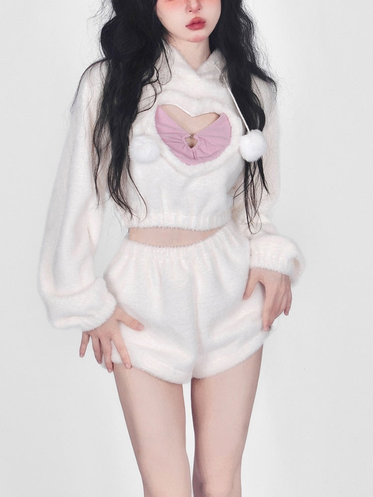 White Fuzzy Valentine Set - Image 3
