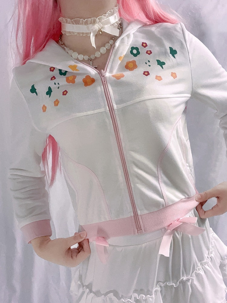 Y2K Floral Zip Up Jacket - Image 2
