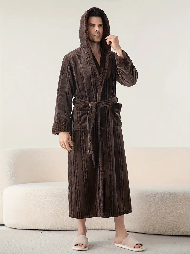 Fleece-Lined Terry Bathrobe - Image 4