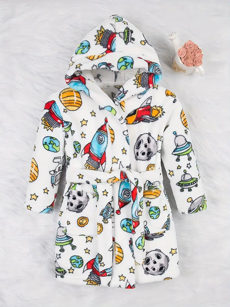 Soft White Terry Cloth Bathrobe for Children - Image 2