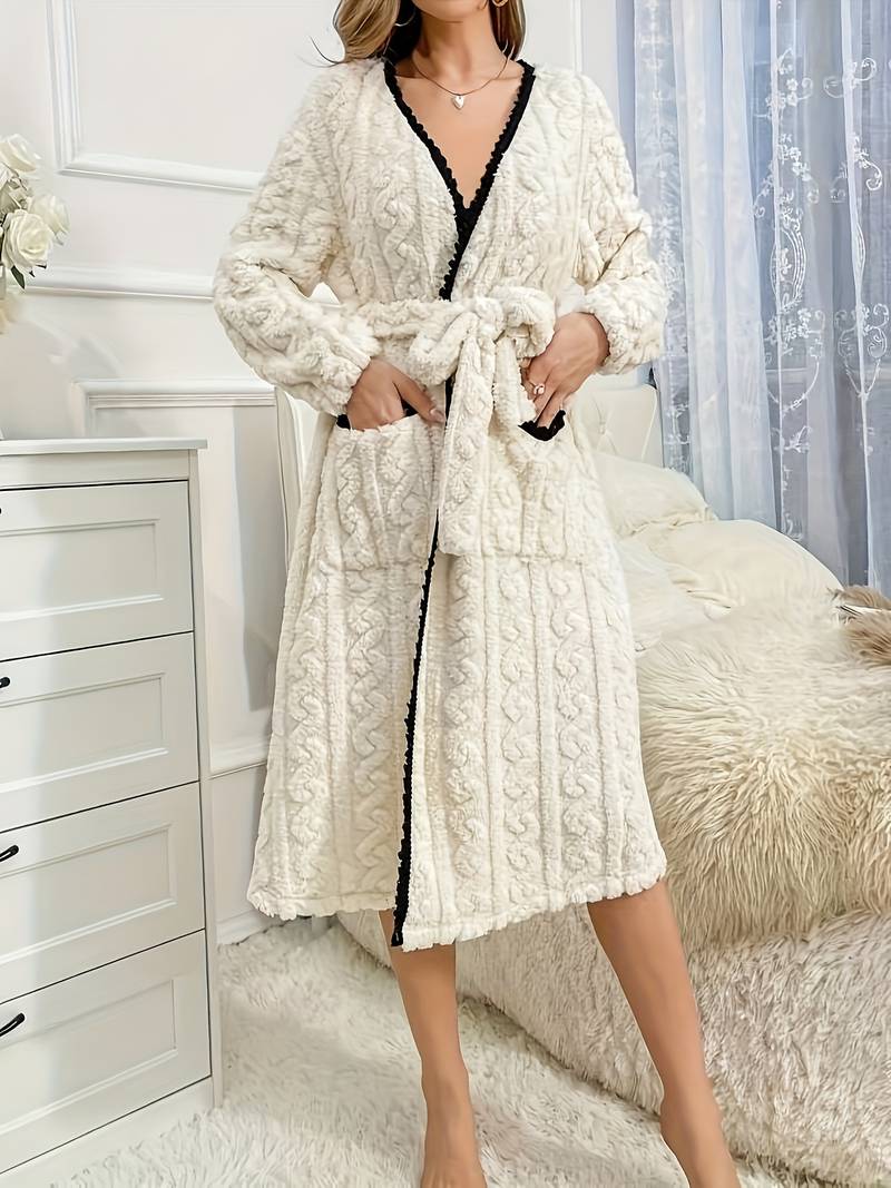 White Bathrobe with Belt