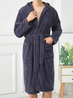 Warm Hooded Bathrobe