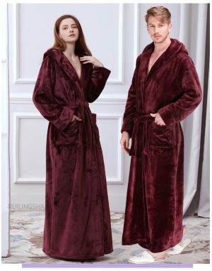 Men's Thick Fleece Bathrobe