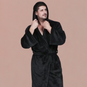 Men's Long Hooded Bathrobe