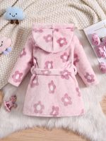 Children's Pink Floral Fleece Bathrobe