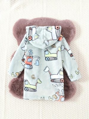 Soft Terry Cloth Bathrobe for Kids with Hoo