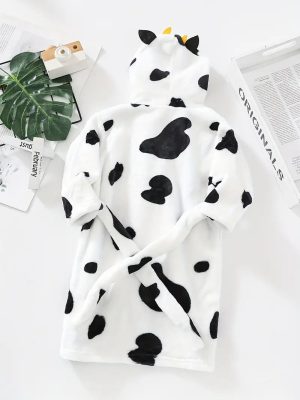 Children's Fleece Cow Bathrobe