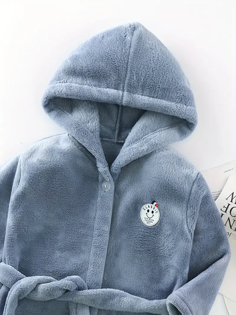Warm Solid-Color Bathrobe for Kids - Image 5