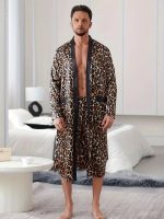 Luxurious Leopard-Print Robe and Shorts