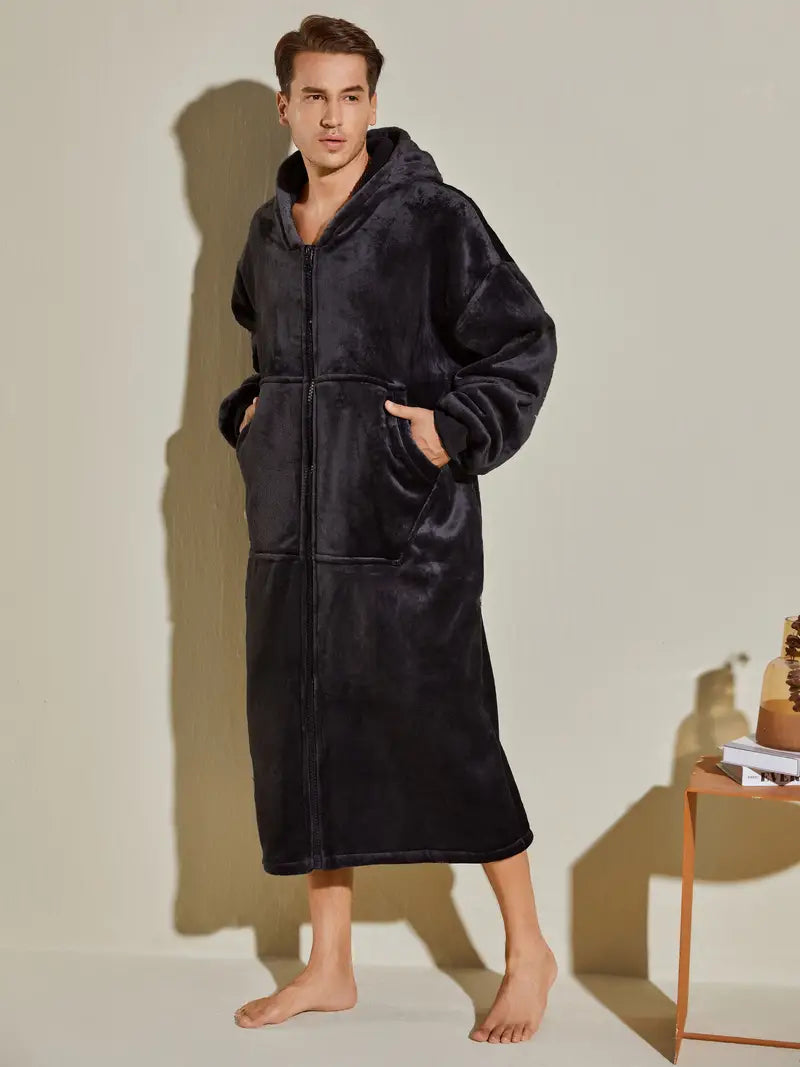 One-Size Flannel Hooded Robe - Image 4