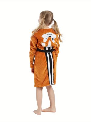 Orange Fleece Bathrobe for Children