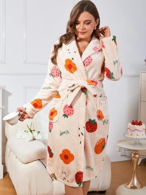 Plus-Size Fleece Robe