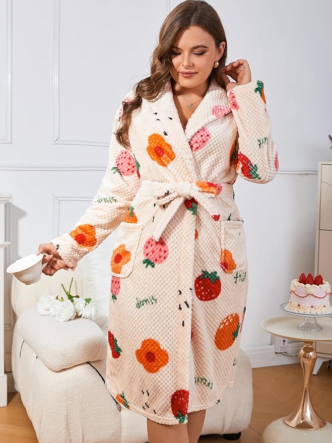 Plus-Size Fleece Robe