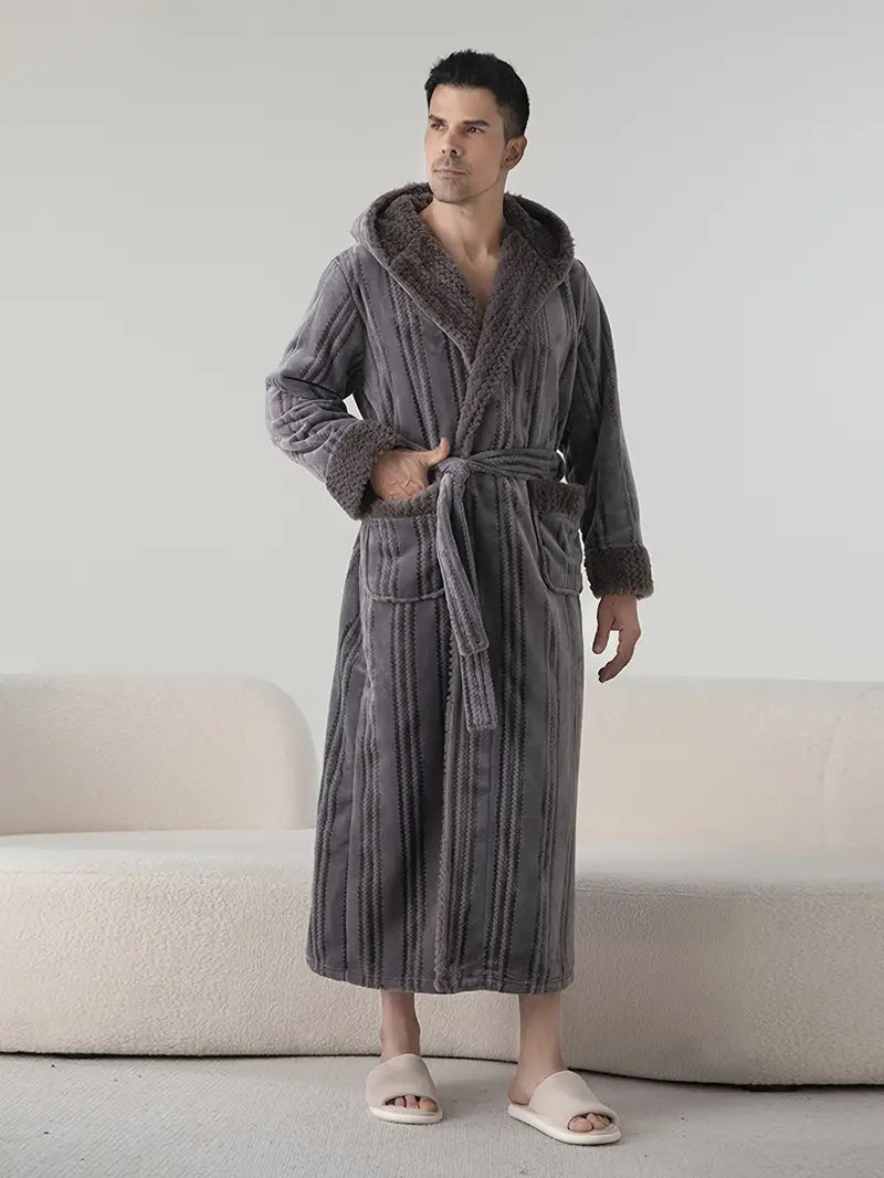 Fleece-Lined Terry Bathrobe - Image 5