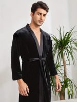 Luxurious Black Terry Cloth Robe