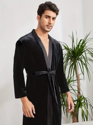 Luxurious Black Terry Cloth Robe