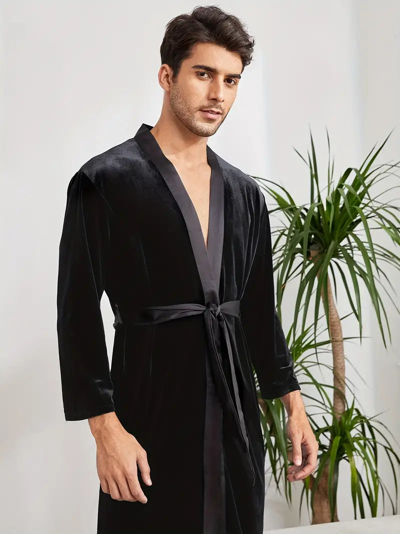Luxurious Black Terry Cloth Robe