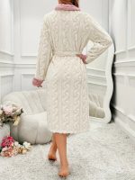 Beige Fleece Bathrobe
