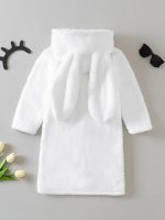 White Children's Bathrobe with Rabbit Ears