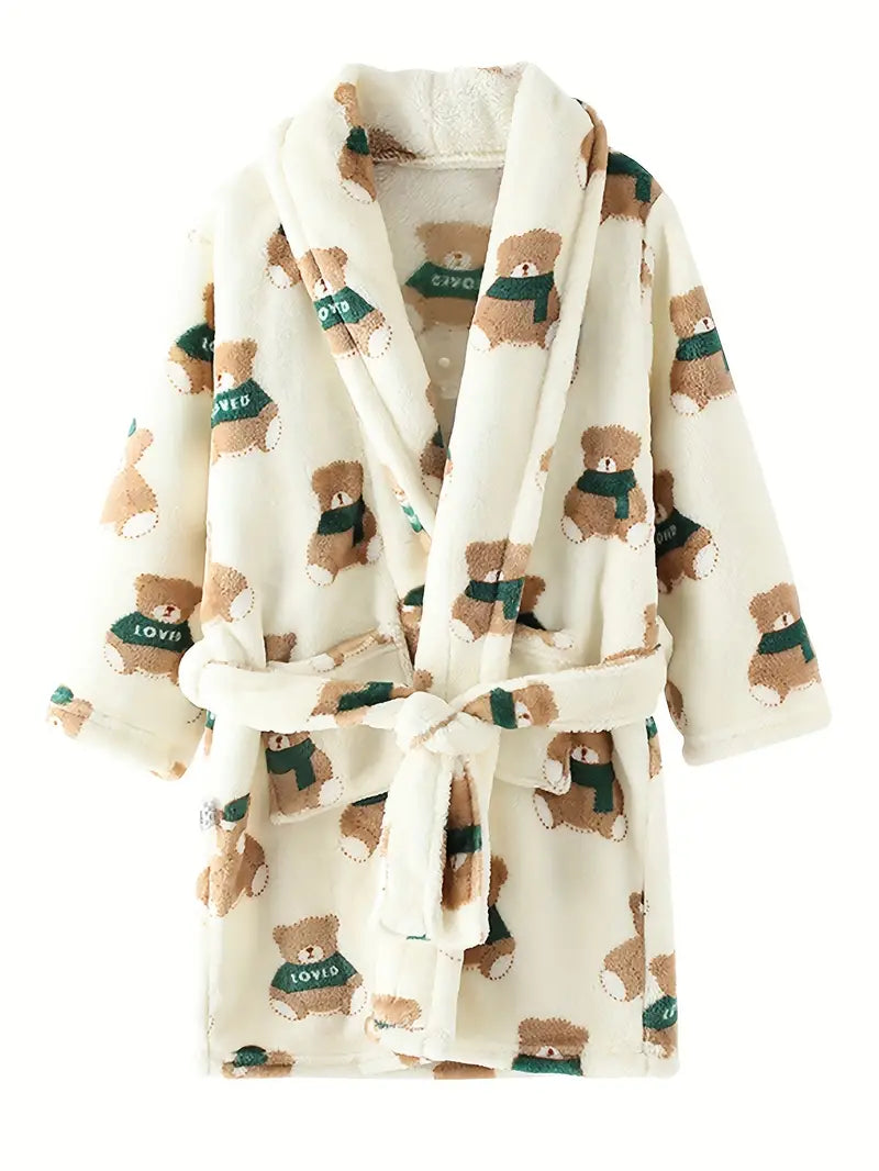 Children's Bathrobe with Cartoon Print - Image 3