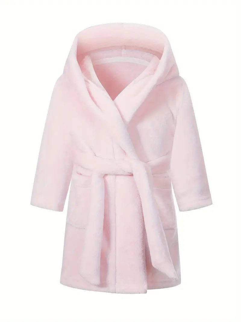 Girls' Pink Fleece Bathrobe - Image 2