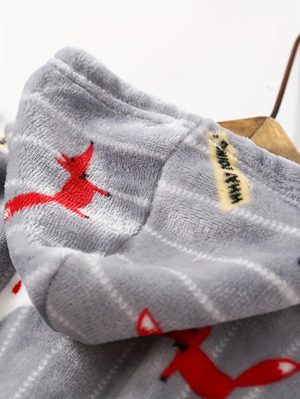 Children's Terry Cloth Bathrobe with Animal Patterns