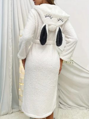 Hooded Terry Cloth Rabbit Bathrobe