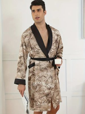 Luxurious Snake-Print Robe