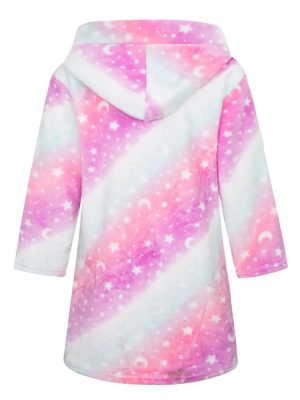 Children's Bathrobe with Gradient Star and Moon Pattern