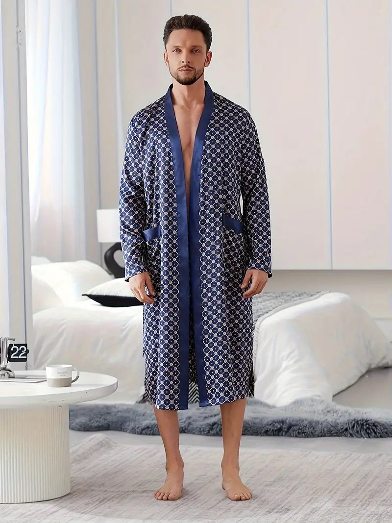 Luxurious, Soft, High-Quality Blue Bathrobe