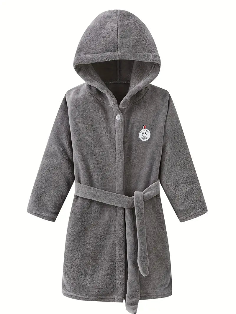 Warm Solid-Color Bathrobe for Kids - Image 2