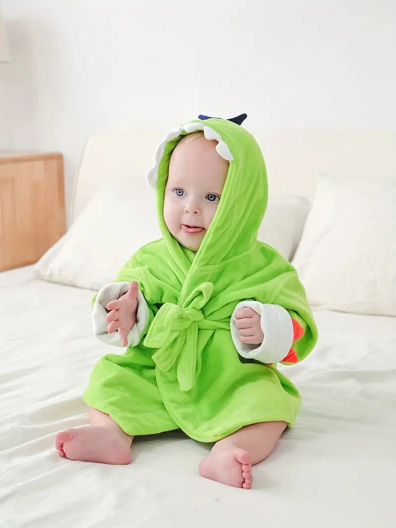 Green Infant Bath Cape with Tail - Image 2