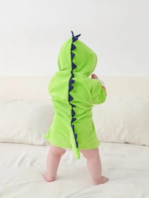 Green Infant Bath Cape with Tail