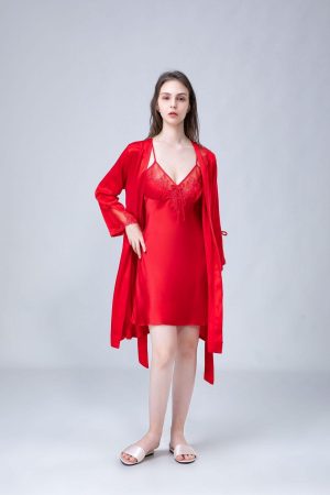 Elegant Red Silk Set