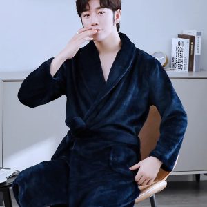 Men's Blue Bathrobe