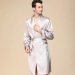 Men's White Satin Robe
