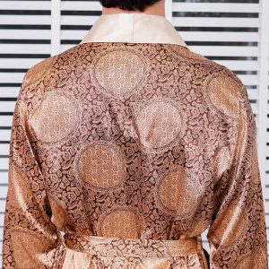 Men's Beige Satin Robe