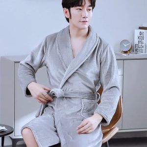 Men's Light Grey Bathrobe