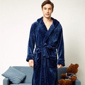 Men's Dark Blue Bathrobe